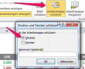 Arbeitsmappe schützen