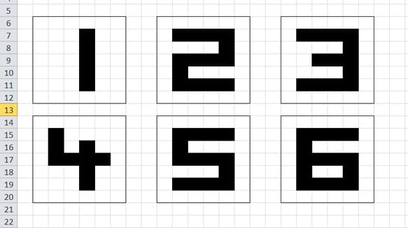 Digitale Würfel durch bedingte Formatierung in Excel erstellen