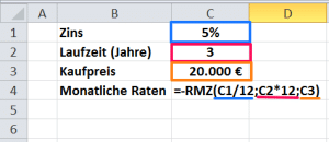 Excel Kreditrechner – Darlehen mit Zielwertsuche errechnen