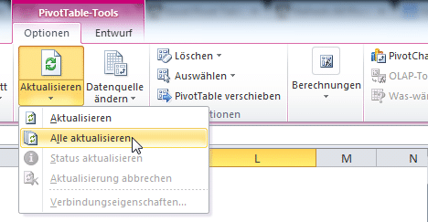 Excel Pivot aktualisieren