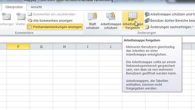 Excel Tipps Arbeitsmappe freigeben