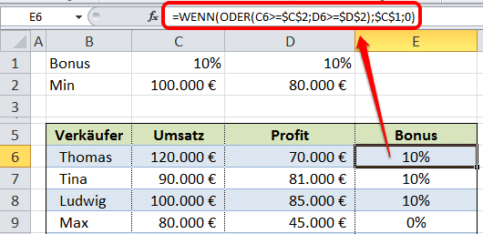 Excel wenn oder