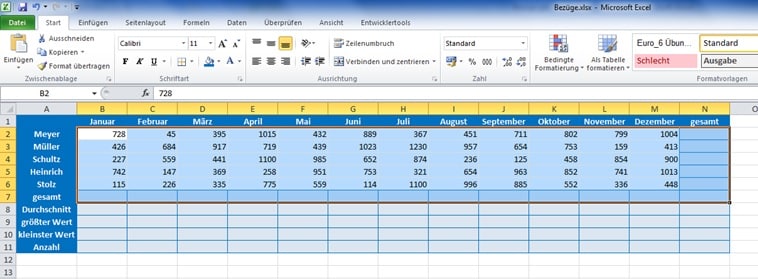 Rechnen mit Bezügen – Ergebnisse gleichzeitig berechnen (mit Download)