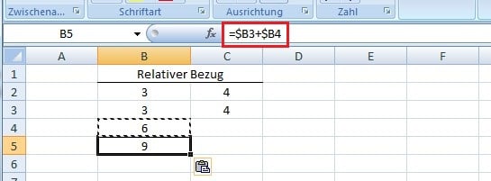 Relative und absolute Adressierung