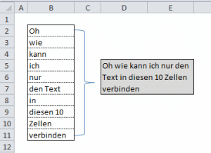 Trick um schnell Text aus mehreren Zellen zu verbinden (Schnelltipp)