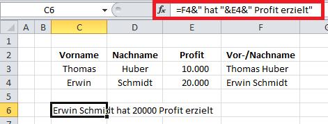 Zellen verbinden Excel Text